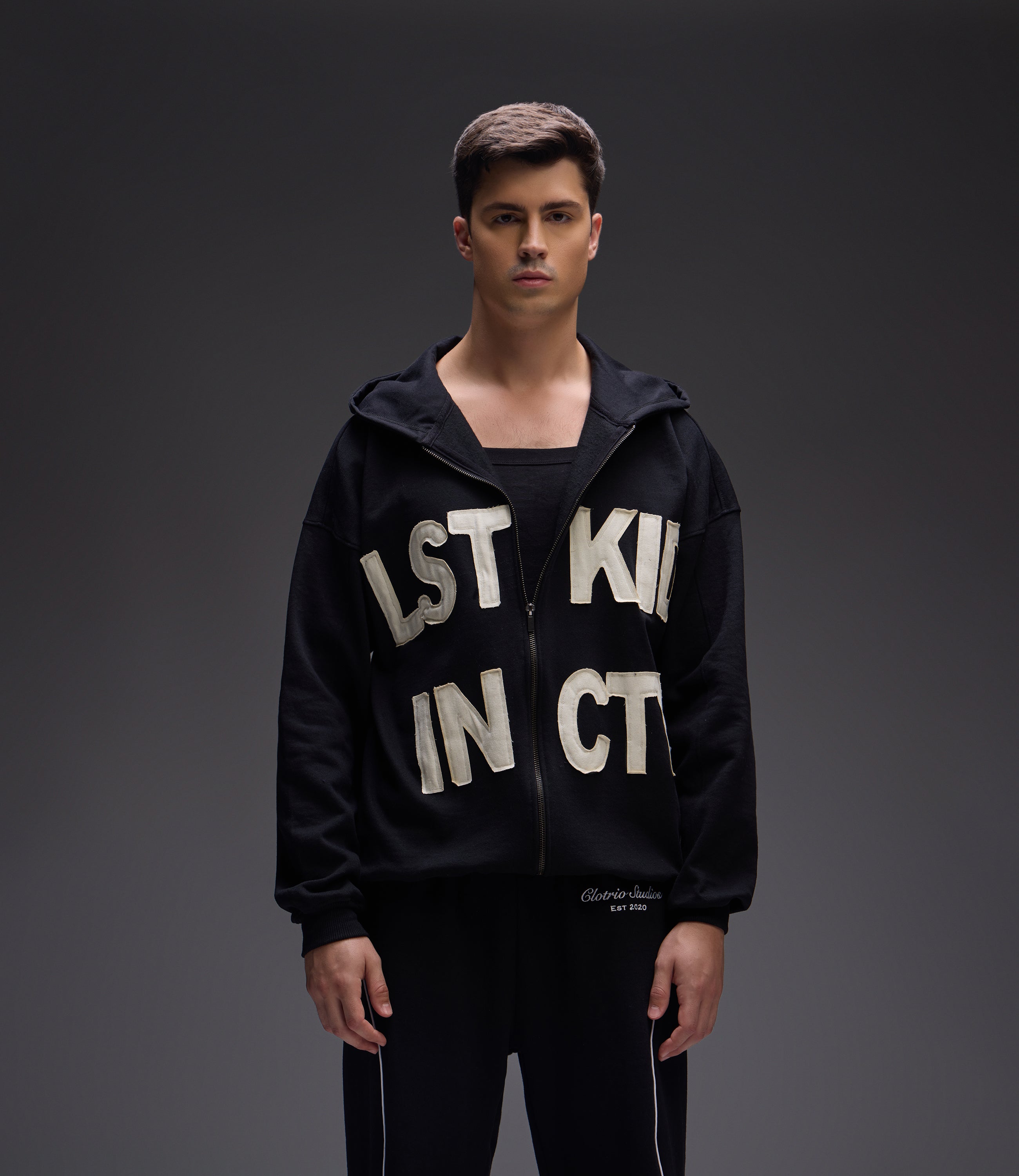 Lost Kid Hoodie Black Zipper Hoodie