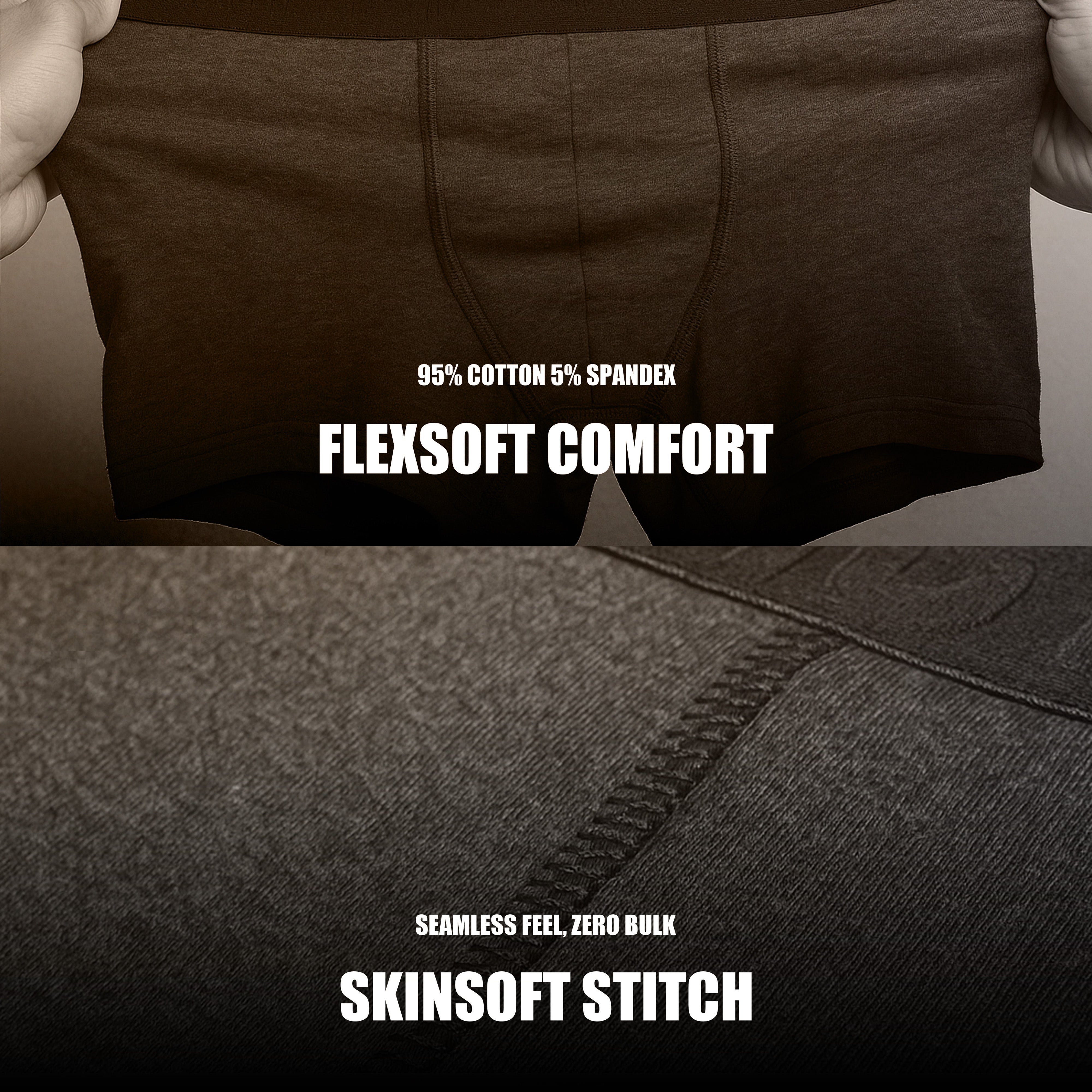 Understatement - Men's Antibacterial, 4-Way Stretch Trunks (PACK OF 4)