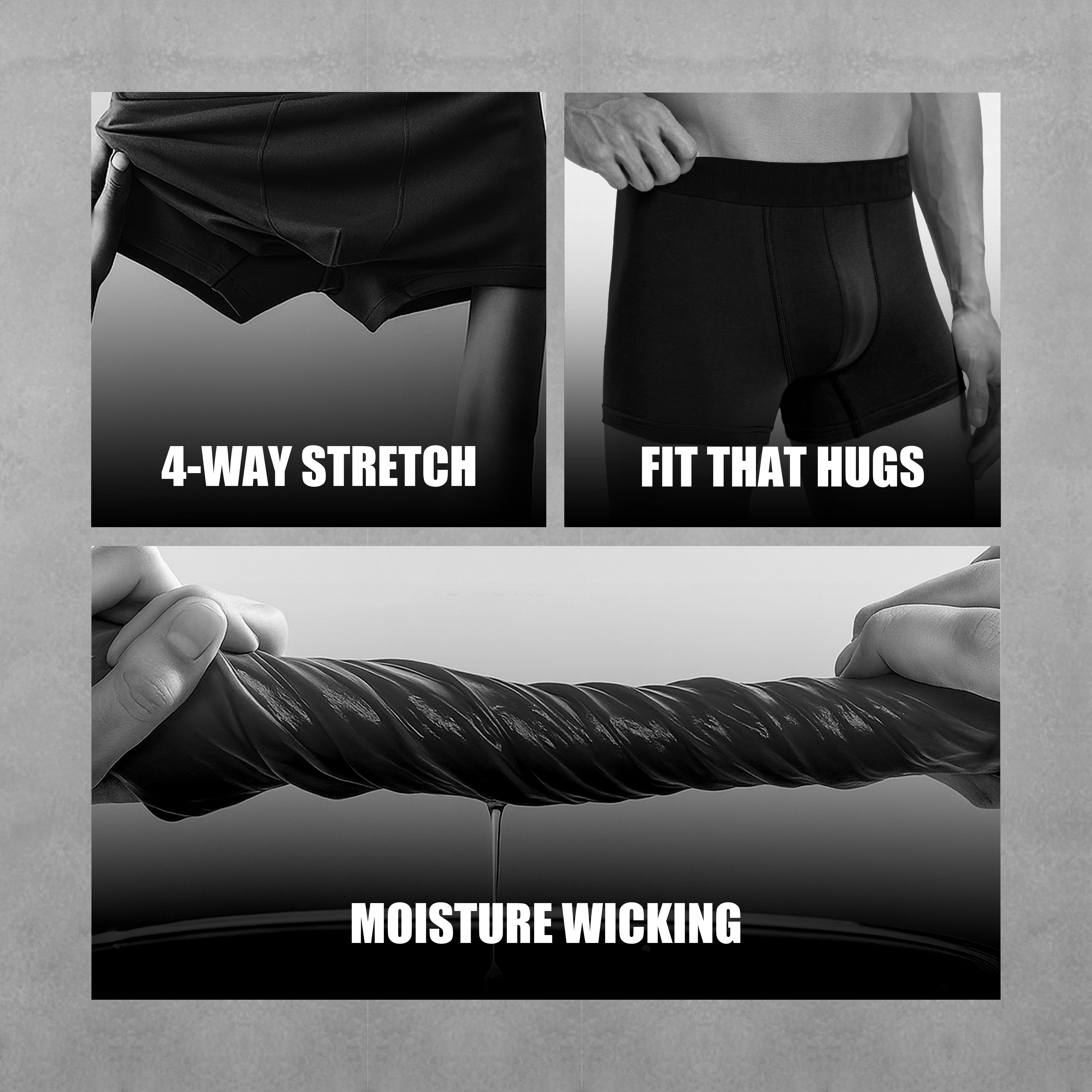 Understatement - Men's Antibacterial, 4-Way Stretch Trunks (PACK OF 4)