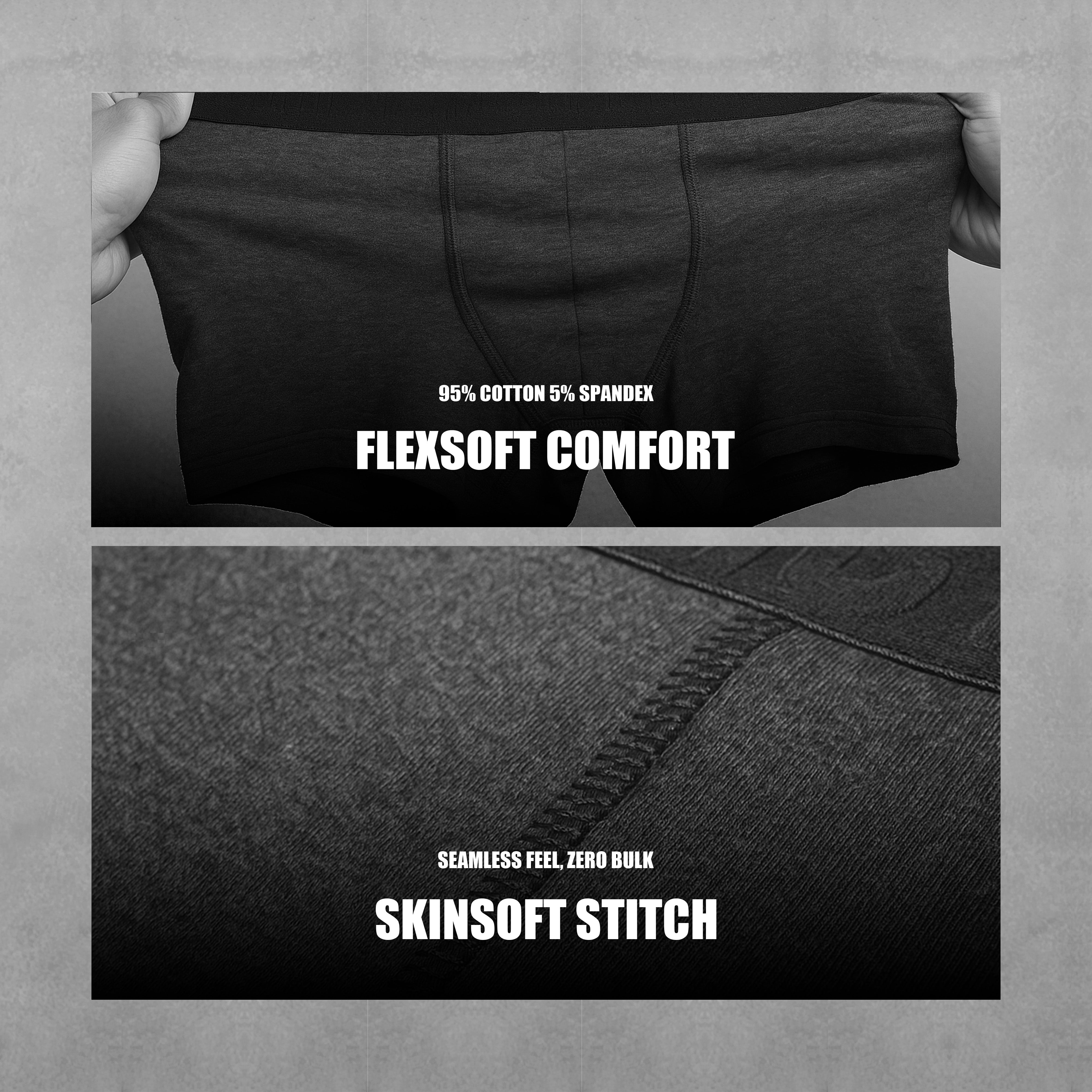 Understatement - Men's Antibacterial, 4-Way Stretch Trunks (PACK OF 6)
