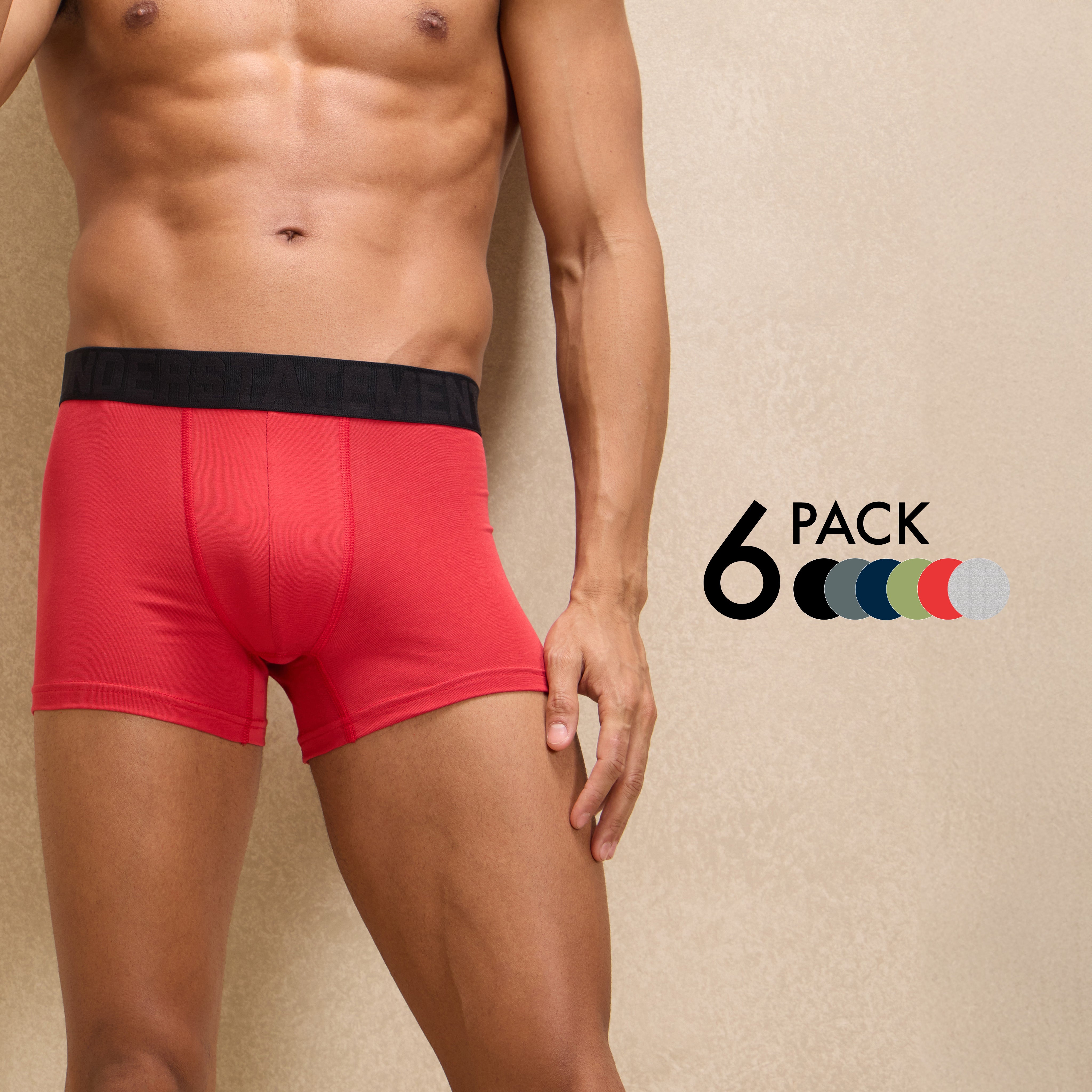 Understatement™ - Men's Antibacterial, 4-Way Stretch Trunks (PACK OF 6)
