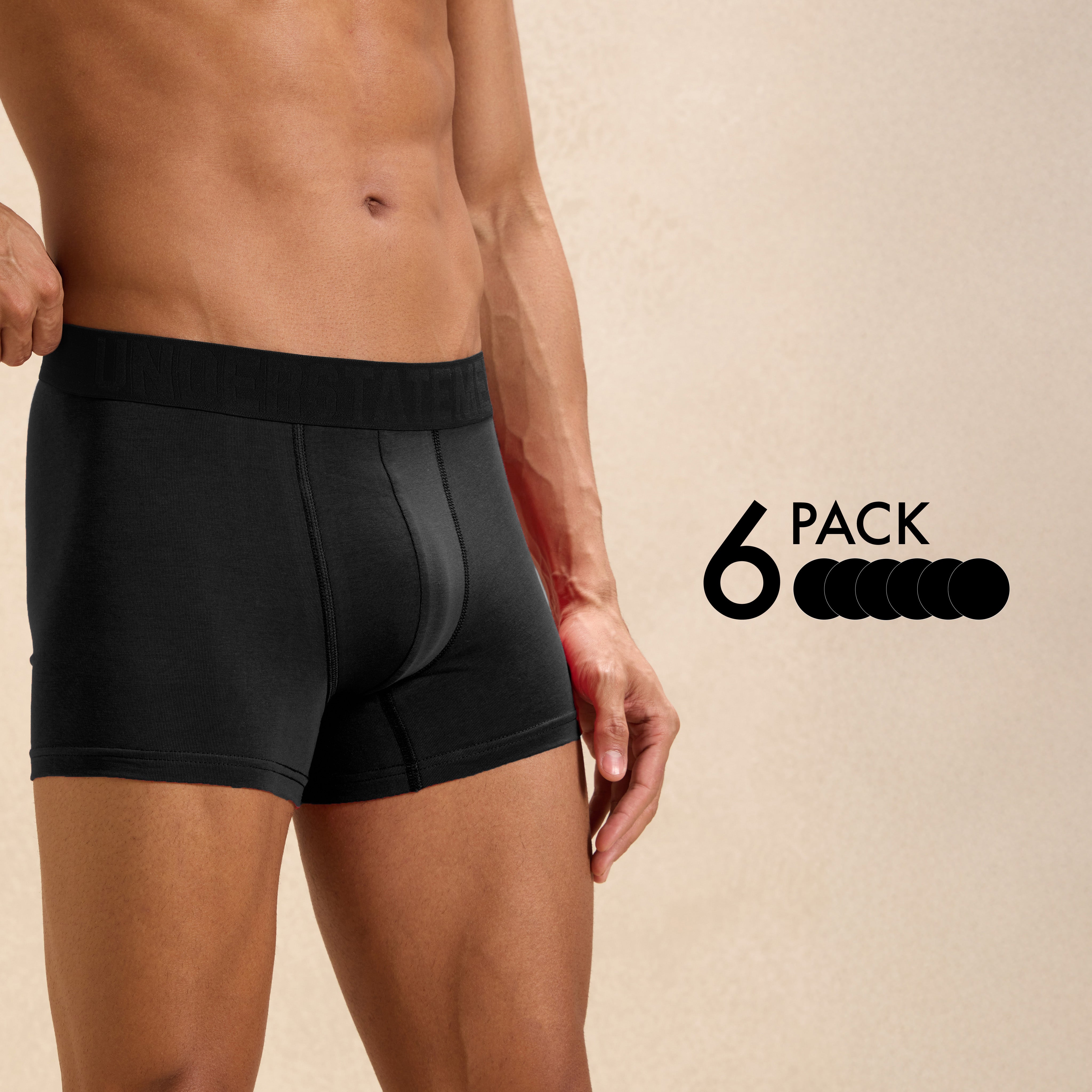 Understatement™ - Men's Antibacterial, 4-Way Stretch Trunks (PACK OF 6)