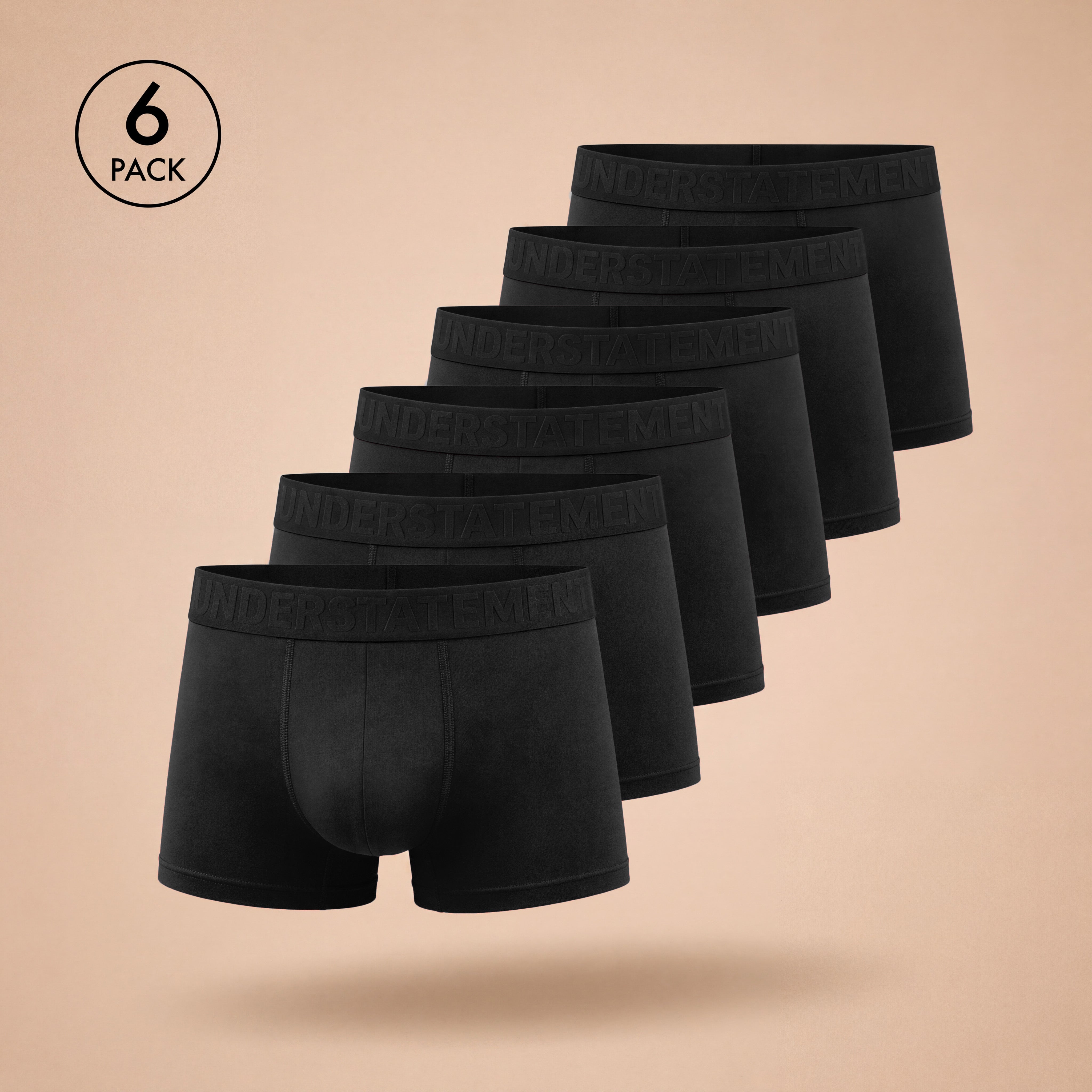 Understatement™ - Men's Antibacterial, 4-Way Stretch Trunks (PACK OF 6)
