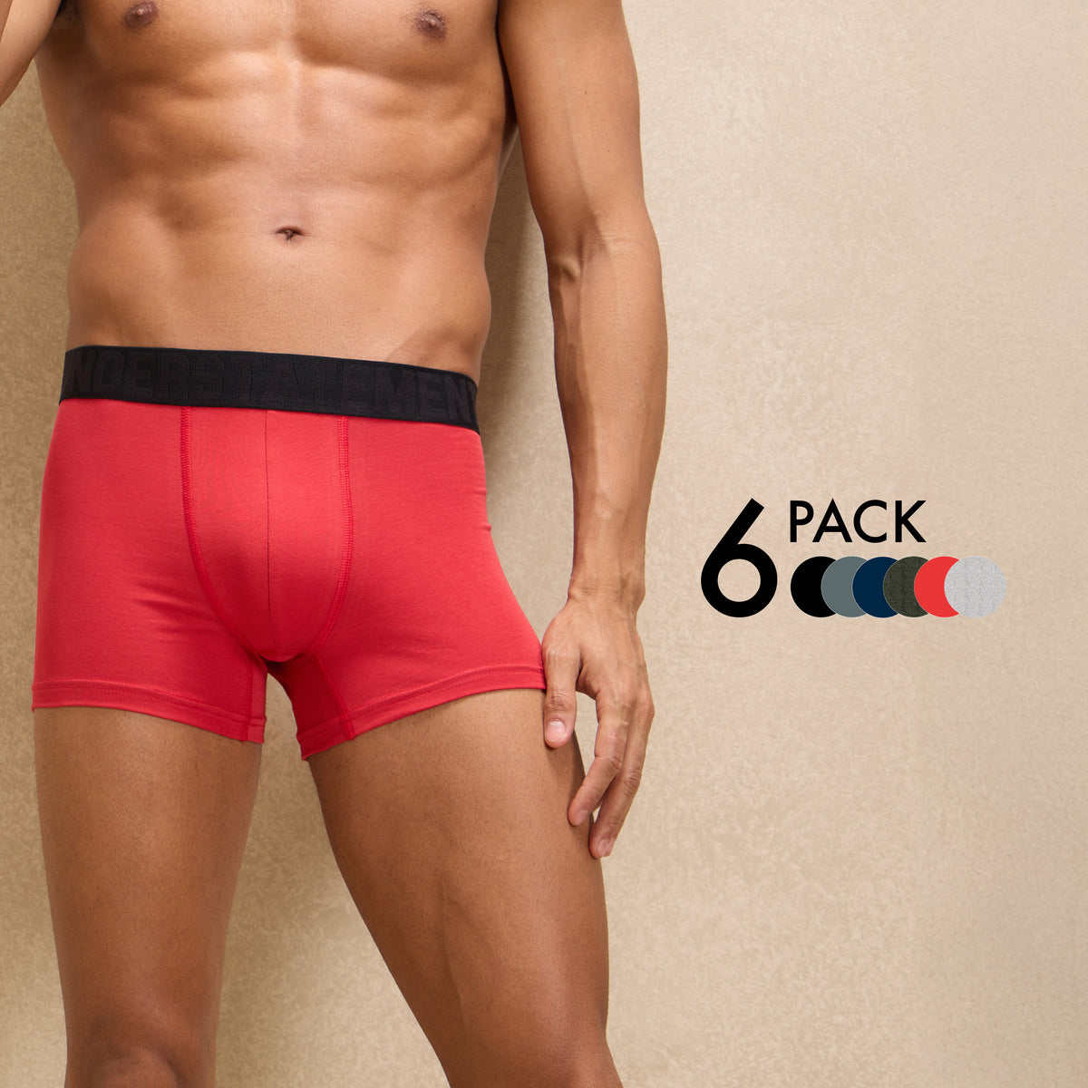Understatement™ - Men's Antibacterial, 4-Way Stretch Trunks (PACK OF 6)