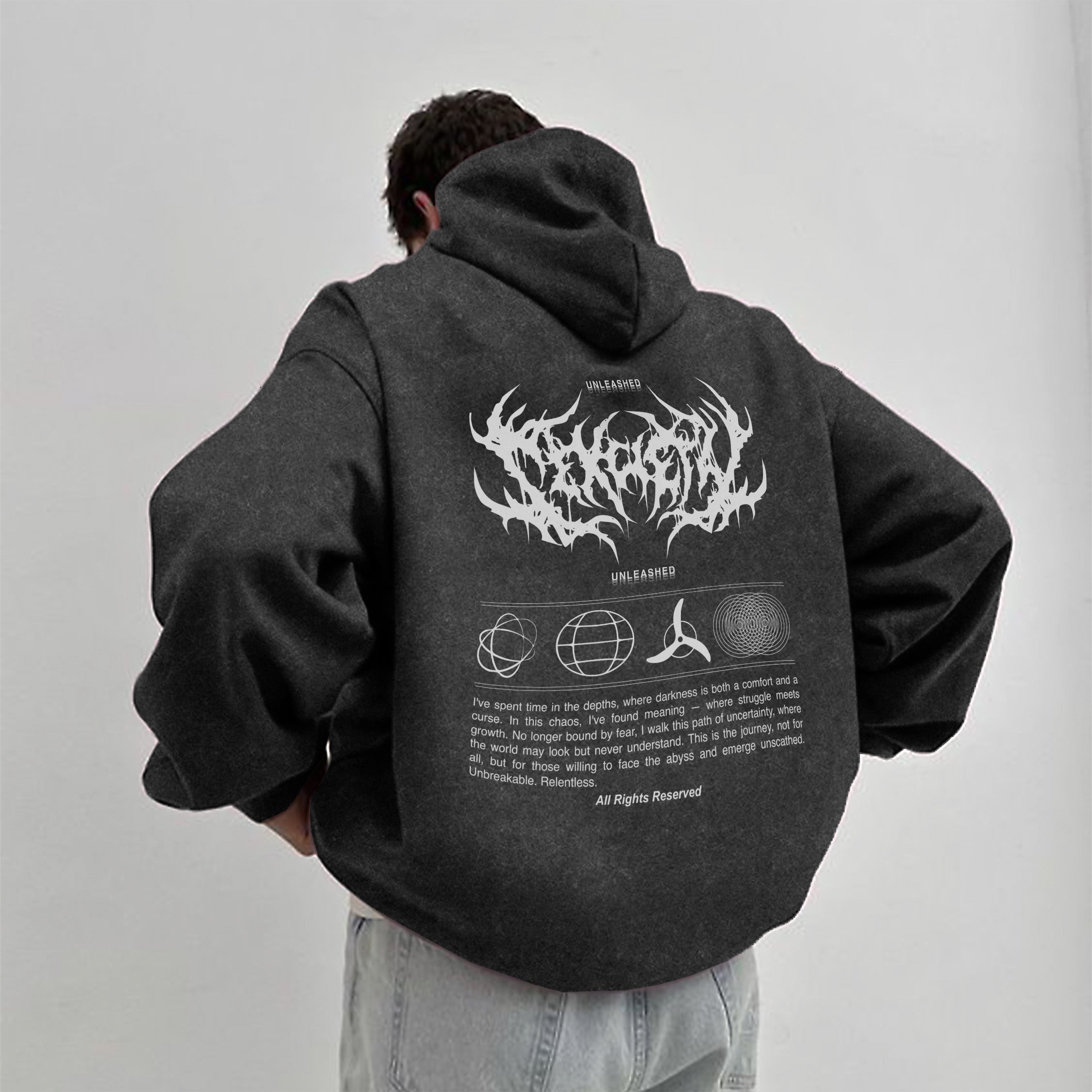 Unleashed - Acid Washed Oversized Hoodie